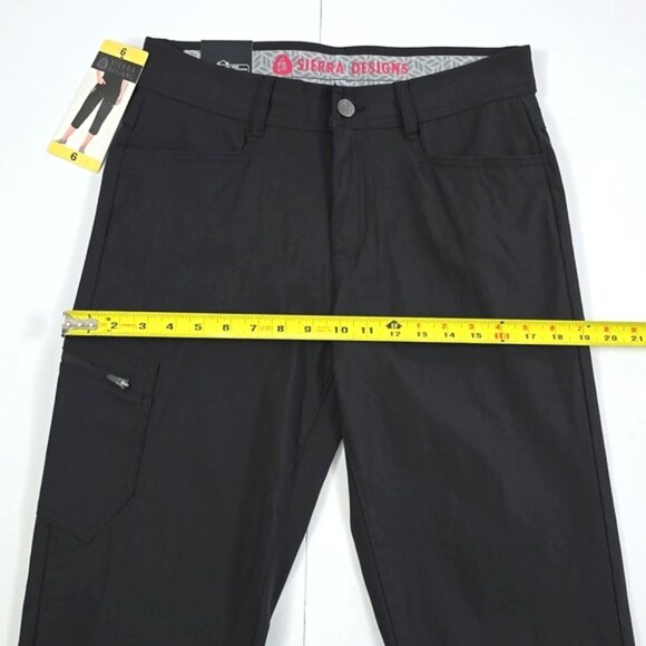 NWT Sierra Designs Women's Black Capri Tapered Active Pant Stretch Size 6 - Picture 13 of 15